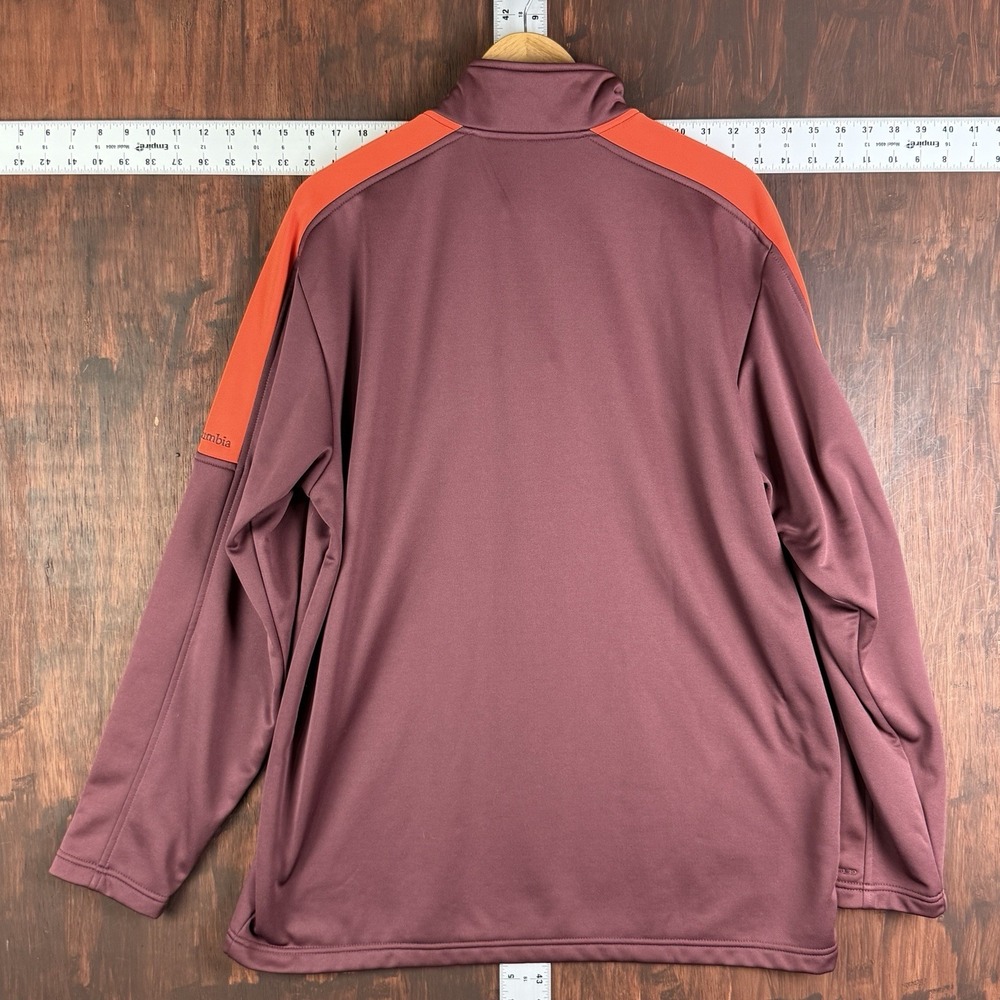 Virginia Tech Hokies‎ Columbia Omnishield 1/4 Zip-Up Jacket Maroon Mens XL NCAA - Picture 10 of 10